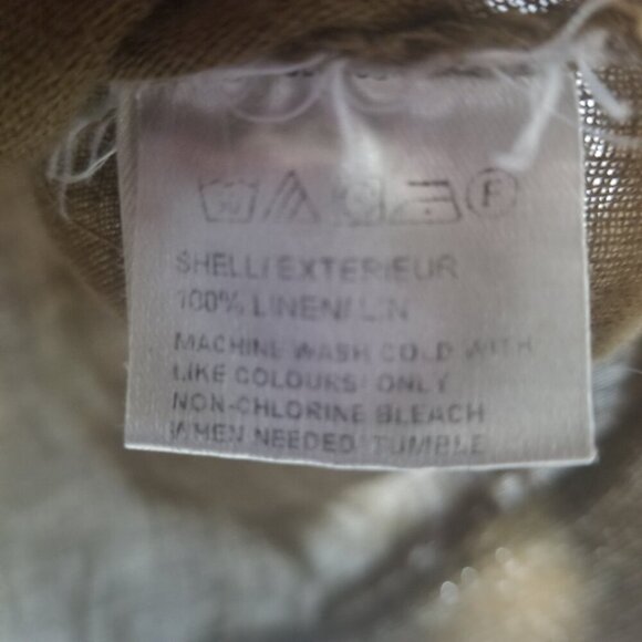 Saks Fifth Avenue Women's Brown Linen Lagenlook BohoTop Sz L - Picture 4 of 6